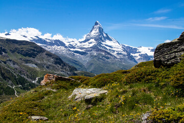Matterhorn overlooks the Swiss town of Zermatt, in the canton of Valais.