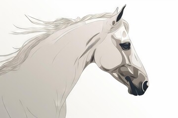 Beautiful drawing of a horse art, AI Generated