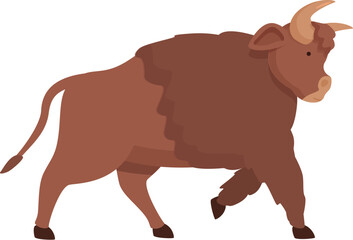 Village buffalo icon cartoon vector. Animal bull. Mammal head