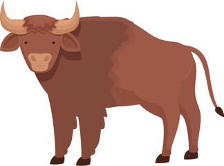 Natural buffalo icon cartoon vector. Bison animal. Mammal cow