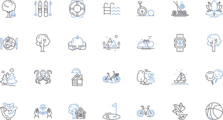 Robustness line icons collection. Resilience, Durability, Strength, Reliability, Toughness, Endurance, Hardy vector and linear illustration. Sturdiness,Vigor,Stability outline signs set