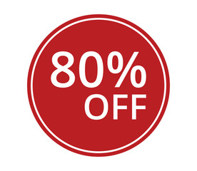 80% of discount. Discount price. Special offer discount.The concept of the social network.Vector illustration.