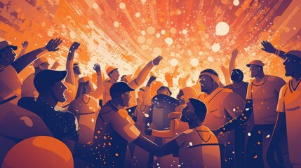 Winning Team Celebration Art, AI Generated