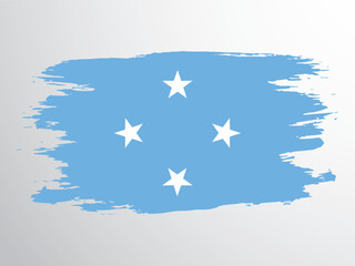 Brush vector flag of Micronesia