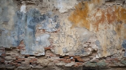 Vintage colored brick wall texture, generative AI