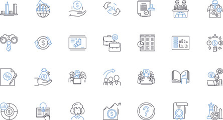 Day trading line icons collection. Volatility, Risk, Strategy, Momentum, Charting, Profit, Loss vector and linear illustration. Trend,Scalping,Psychology outline signs set