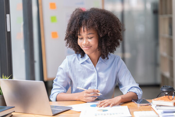 Black Businesswoman Working in Modern Office