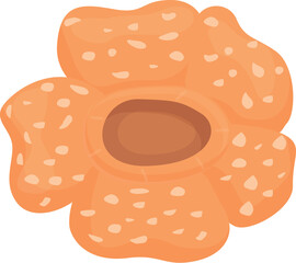 Orange flower icon cartoon vector. Forest rafflesia. Asia plant