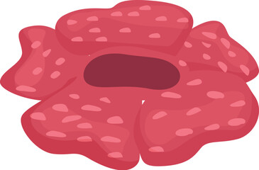 Red flower icon cartoon vector. Tropical jungle. Asian world