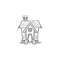 House coloring page, House line art, House coloring book for kids. 