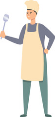 Man cook icon cartoon vector. Family food. Dinner meal
