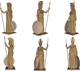 Vector illustration of a statue of the greek god of war