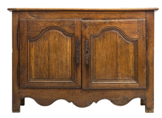 Small old oak cabinet, isolated on white