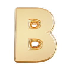 3d font letter B gold alphabet