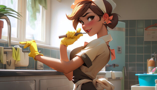 Cartoon Cleaning Lady Images – Browse 55,985 Stock Photos, Vectors, and ...