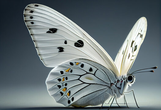 Beautiful photo Madeiran large white butterfly concept, contemporary natural and mood social background. Generative AI technology.	
