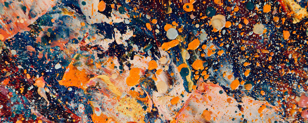 Color texture. Hand drawn oil painting on canvas. Abstract art background. Modern, contemporary art. Colorful canvas. Wall decor background	
