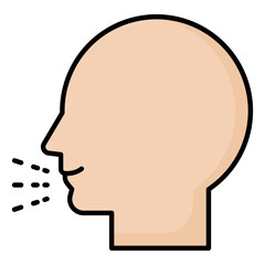 Cough Line Color Icon