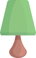 Green lamp icon cartoon vector. House light. Furniture decoration
