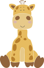 Giraffe animal vector, Abstract baby giraffe vector, boho baby animal, cute animal isolated, adorable giraffe for print, vector illustration