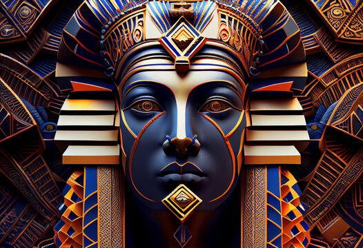 Beautiful abstract Egyptian God Khonsu background. Generative AI technology.	
