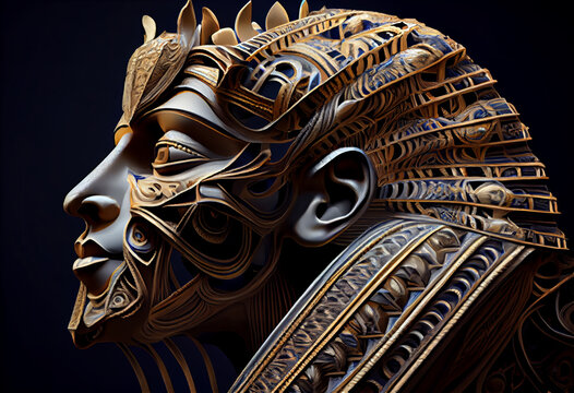 Beautiful abstract Egyptian God Neith background. Generative AI technology.	
