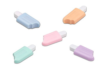 Ice cream popsicles sticks isolated