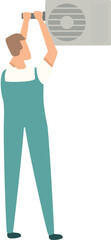 Install service icon cartoon vector. Air conditioner. Home system