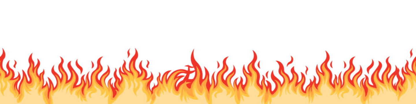 Fire background. Fire banner vector. Flame pattern. Firewall