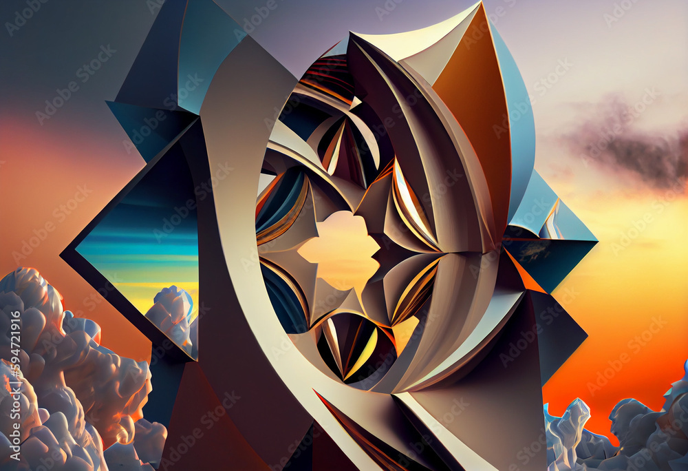 Poster abstract background with stars. Generative AI technology.	