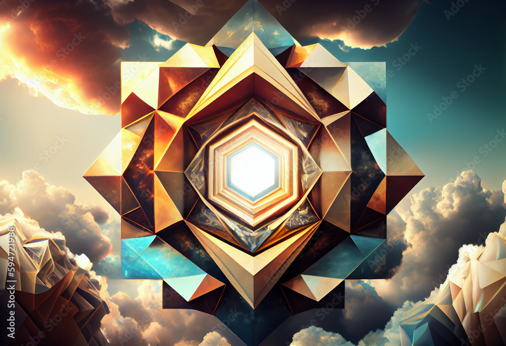 Poster abstract background with stars. Generative AI technology.	