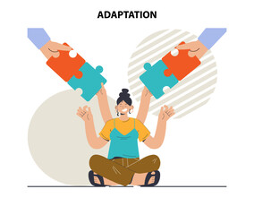 Adaptation concept. Transformation in different situation. Change