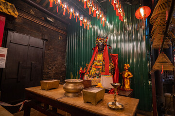 Man Mo Temple, Hong Kong, is a temple for the worship of the Civil or Literature God Man Tai and the Martial God Mo Tai, It's oldest temple located on Sheung Wan district