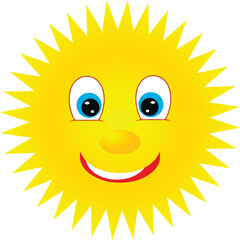 Illustration of the sun with a cheerful face