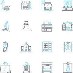 Modern culture linear icons set. Technology, Diversity, Social media, Individualism, Globalization, Consumerism, Innovation line vector and concept signs. Cyberculture,Creativity,Progression outline