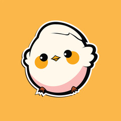 chick drawing mascot logo