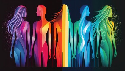 Gender spectrum abstract concept human diversity, generative ai