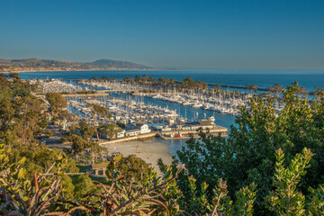 Magnificent views of Dana Point Harbor and Capistrano beach from the lokkout and the  Headlands Conservation Area Trail. - obrazy, fototapety, plakaty