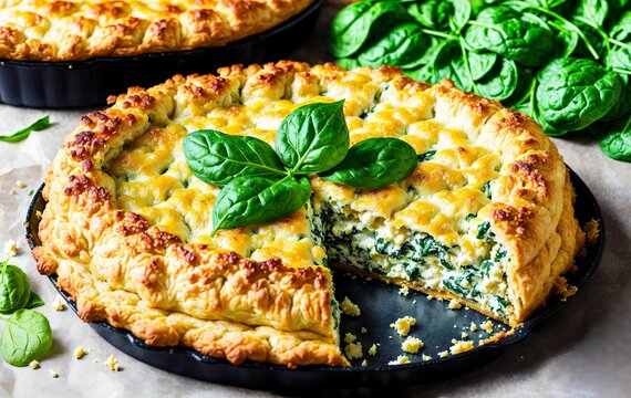 homemade chease pie with vegetables