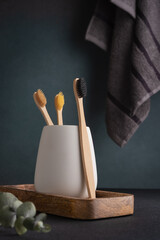 Eco friendly bamboo toothbrush and towels