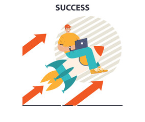 Success. Winning in competition. Getting reward or prize