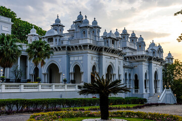 Obraz premium Exterior of the Falaknuma palace in Hyderabad, Telangana, India, Asia