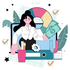 Financial analyst online service or platform. Office manager