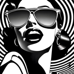 Woman with sunglasses. Generative AI - 594728517