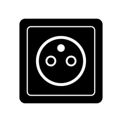  Electric socket. Vector icon on white background.