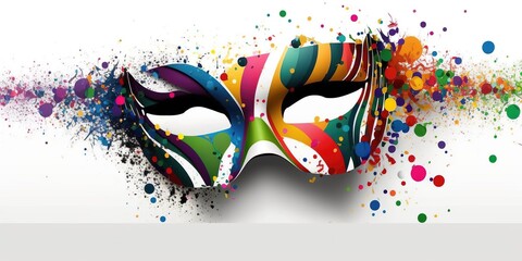 carnival mask isolated on white background, ia generative