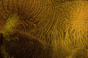 Shiny particles of metallic paint