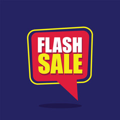Flash sale banner template vector illustration business promotion tag. Sale vector lettering logo.