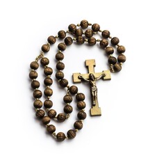 cross with rosary illustration, generative ai