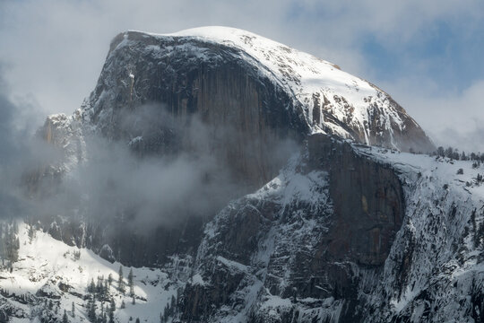 Half Dome with snow